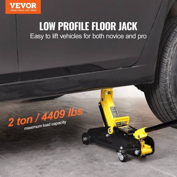 Low Profile Floor Jack 2 Ton Heavy Duty Single Piston Hydraulic Pump