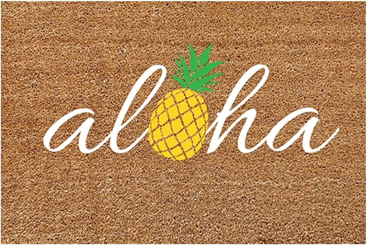 LowProfile Floor Mat for Yard, Garage, High Traffic Areas Pineapple Door Mats Carpet for