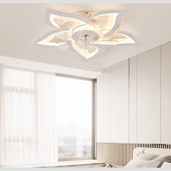 Low Profile Flush Mount Ceiling Fan with Integrated Light Kit and Remote Control, 6 Speed Settings and 3 Color Temperature Options, Matte Black Finish for Indoor Spaces