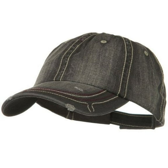 Low Profile Heavy Wash New Herringbone Distressed Cap - Black