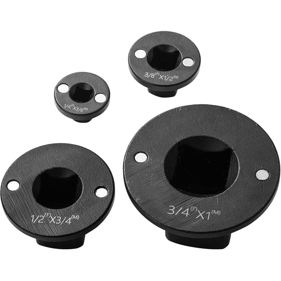 Low Profile Impact Socket Adapter Set, Drive Ratchet Adapter Set, Designed for Tight Spaces, 4PC, 3/4" to 1", 1/2" to 3/4", 1/2" to 3/8", 1/4" to 3/8"