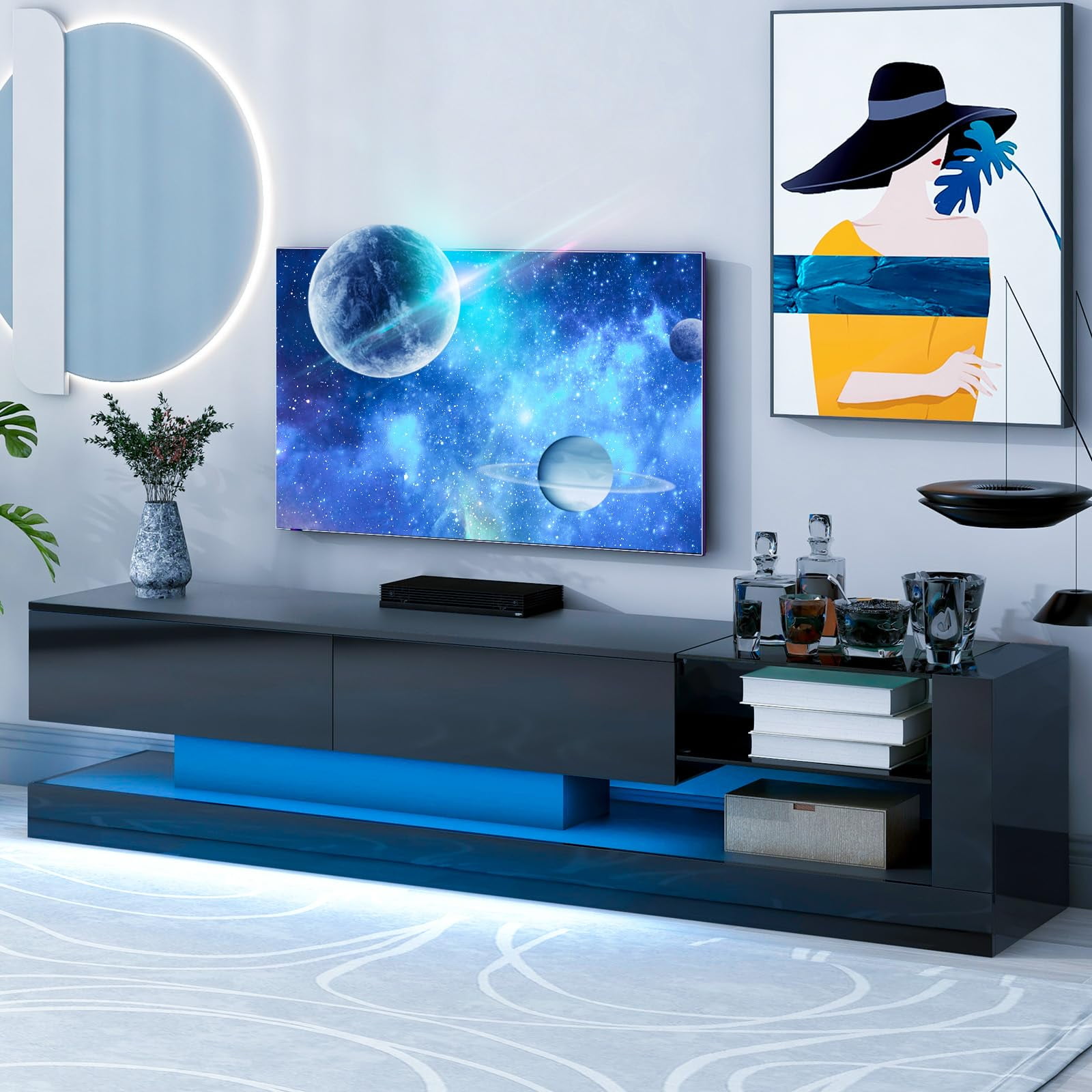 Low profile tv stand for 75 inch tv discount