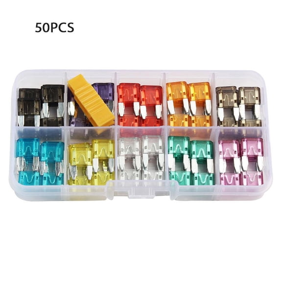 Low Profile Mini Fuse Kit - Automotive Fuses Assortment Kit for Car, Truck, RV, Boat with Fuse Puller (2A 3A 5A 7.5A 10A 15A 20A 25A 30A 35A) for Automative Marine