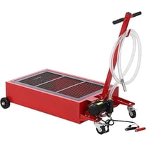 Low Profile Oil Drain Pan, 20 Gallon Oil Drain Pan with Pump, Oil Change Pan with 180W Electric Pump, 8Ft Hose & Folding Handle, Rolling Oil Drain Cart for Trucks, Buses, RVs