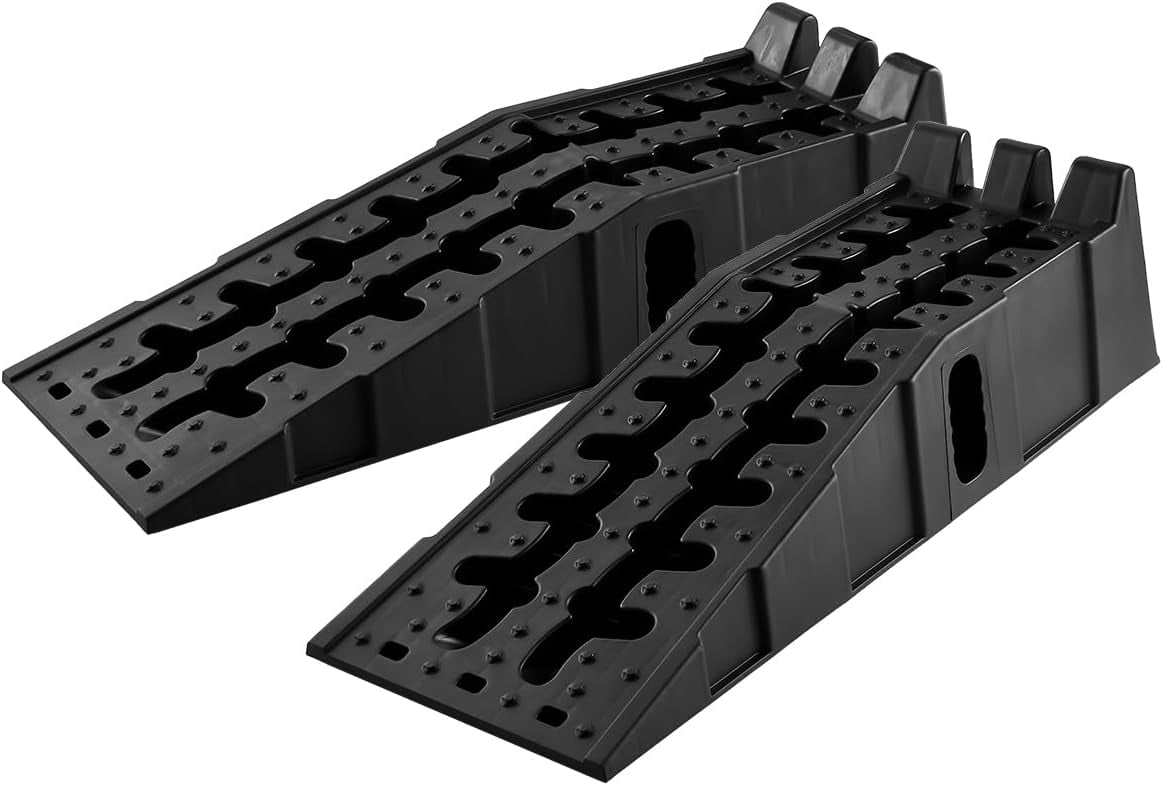 Low Profile Plastic Car Service Ramps, 2 Pack - 12000lbs Capacity - 8.6 ...