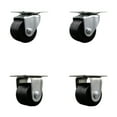 thumbnail image 1 of Low Profile Polyolefin 2-1/2 Inch Wheel Top Plate Swivel Caster Set with 2 Rigid, 1 of 2