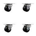 thumbnail image 1 of Low Profile Polyolefin 2 Inch Wheel Top Plate Swivel Caster Set SCC, 1 of 2
