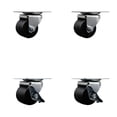 thumbnail image 1 of Low Profile Polyolefin 2 Inch Wheel Top Plate Swivel Caster Set with 2 Brake, 1 of 2