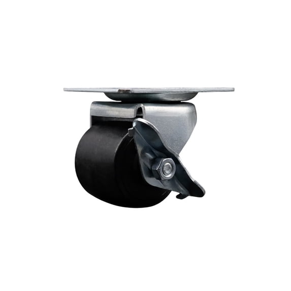 Low Profile Polyolefin 2 Inch Wheel Top Plate Swivel Caster with Brake SCC