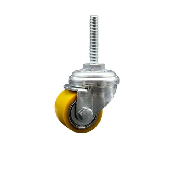 Low Profile Polyurethane 35mm Wheel 8mm Threaded Stem Caster Service Caster