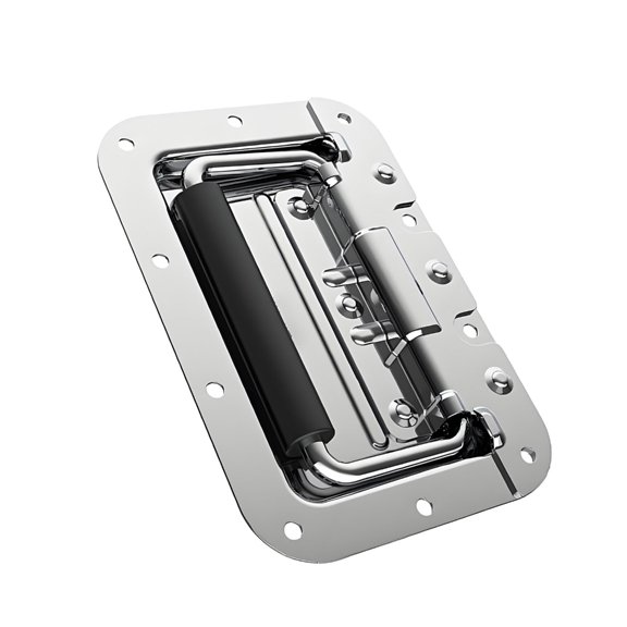 Low Profile Recessed Pull Handle Spring Folding Iron Plate for Drawer Fronts Cabinet Doors Wardrobes Utility Cases