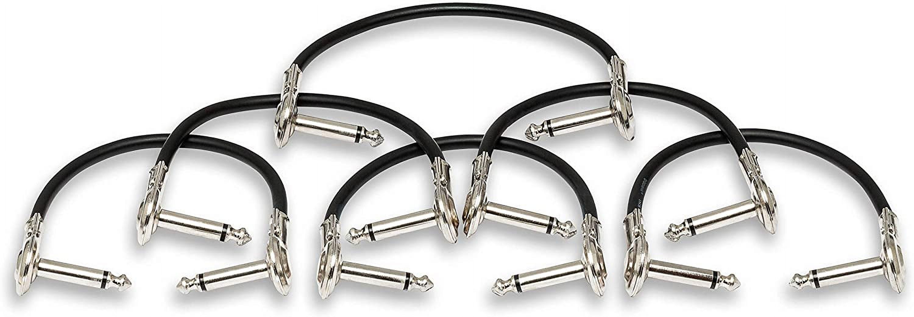 LowProfile Right Angle Guitar Patch Cable, 6 Inch (6 Pieces) , Black