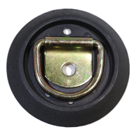 Low Profile, Semi-Recessed Pan Fitting with Black Plastic Trim Collar & D-Ring