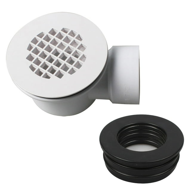 Low Profile Shower Base Drain with Perforated Strainer, 1.5 inch Side