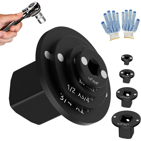 Low Profile Socket Adapter Set, Ultra-Low Profile Impact Socket Adapter Kit with Magnetic Design, 4 Piece Drive Ratchet Adapters Set for Tight Spaces Automotive Repair (1 Set)