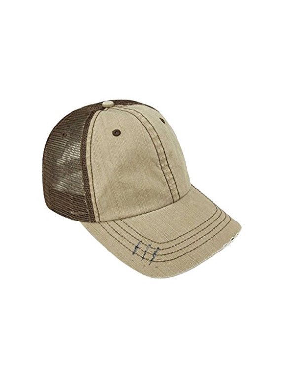 Low Profile Special Cotton Mesh Cap-Tan with brown back