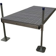Patriot Docks Low Profile Stationary Dock with Gray Poly Decking, 4’ Pipe Support Kit
