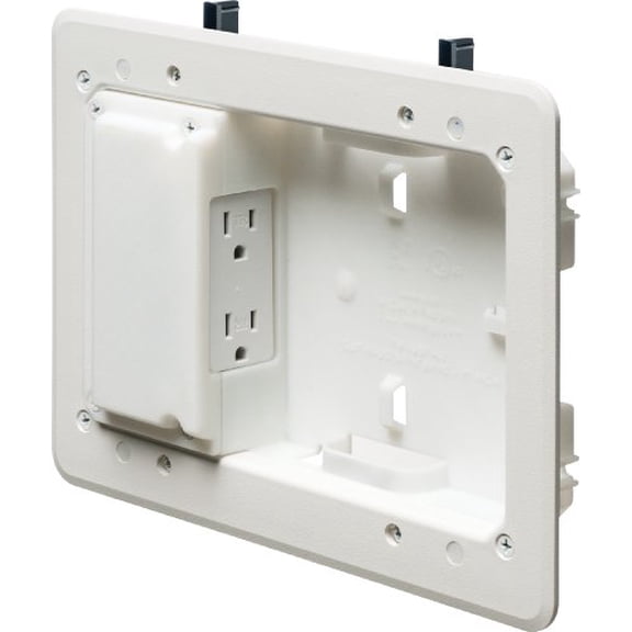 Arlington TVL508-1 Low Profile TV Box for Shallow Walls, 8-inch x 5-inch Box, 1/2-inch or 5/8-Inch Drywall, 1-Pack