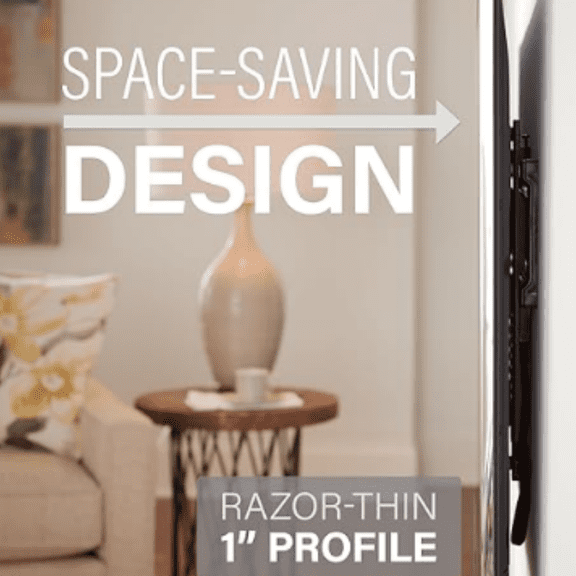 Low Profile TV Wall Mount for 40" to 80" TVs - Universal Fixed Wall Mount TV Bracket, Slim 1 Profile - 3 Step Easy Install w/Included Hardware - UL Certified