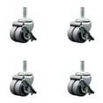 thumbnail image 1 of Low Profile Thermo 2 Inch Dual Wheel ½” Threaded Stem Caster with Brake Set SCC, 1 of 2