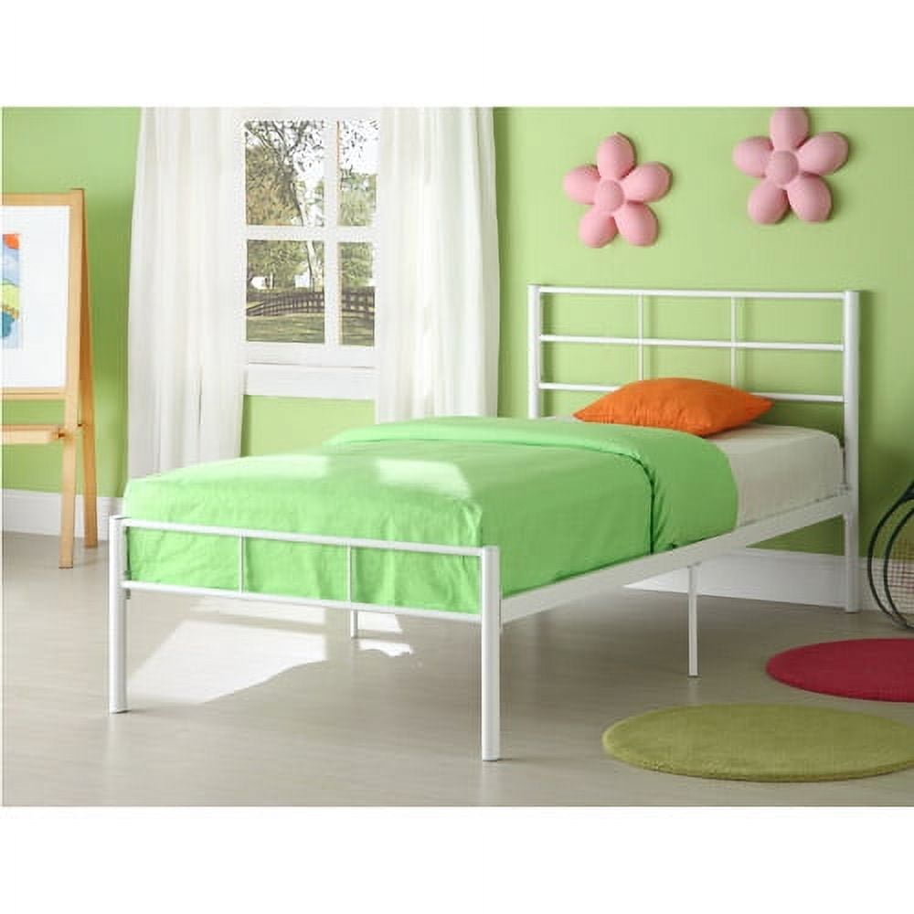 Low Profile Twin Bed, White