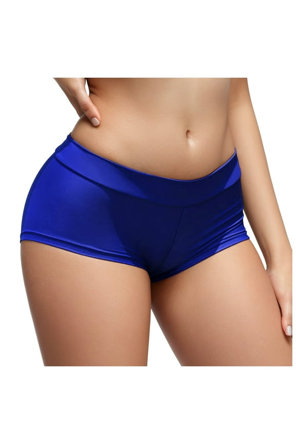 Low Rise Bikini Bottoms Bathing Suit Bottoms For Women Side Tie Swim Bottoms Swimsuit Blue XXL