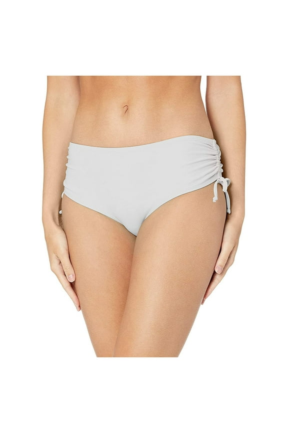 Low Rise Bikini Bottoms For Women Solid Color Swimsuit Briefs Swimming Bottom White L