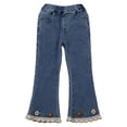 thumbnail image 1 of Low Rise Jeans Bootcut Girl's Loose Casual Wide Leg Jeans Elastic Waist Denim Pants Kids Clothes, 4-14 Years, 1 of 9
