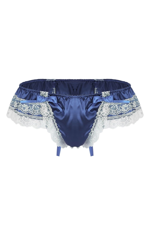 Low Rise Lace Butt Lifting Mens G String Thong Lingerie for Women Blue Xl