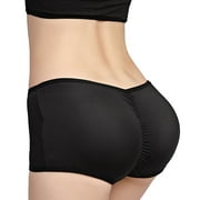 Low-Rise Lift the Hip Back Butt Booster Padded Panties, Removable foam pads, Hip Enhancer Shaper Underwear-M-Black