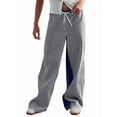 thumbnail image 1 of Low Rise Striped Pants for Women Pull on Drawstring Boho Wide Leg Pants Navy Blue L, 1 of 9