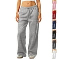 thumbnail image 1 of Low Rise Sweatpants Women Wide Leg Baggy Joggers with Pockets Athletic Workout Sweatpants Lounge Pants Gray XL, 1 of 6