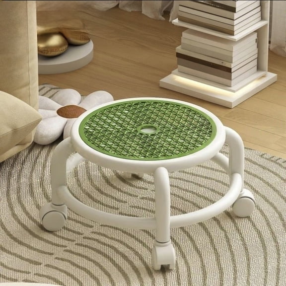 Low Roller Seat, Heavy Duty Round Rolling Stool, Comfortable Movable Mini Step Stool, Universal Swivel Caster Wheels, Wheel Rolling Stool, 360 Degree Swivel Wheels, for Home Office Shop