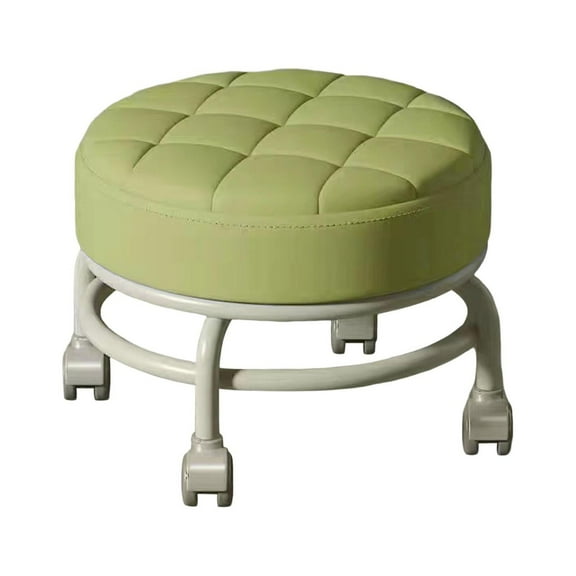 Low Roller Seat Stool Pedicure Stool Lightweight Easy to Move Small Housework Stool Movable Mini Stool for Garage Fitness Home Living Room Green