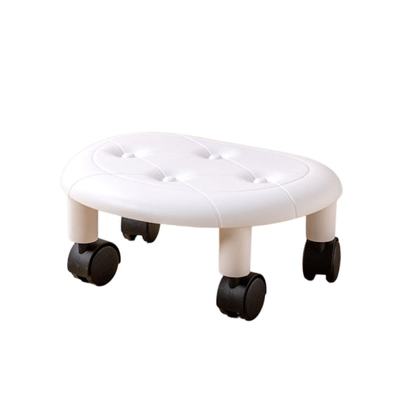 Low Rolling Stool with Padded Seat on Wheels for Home Cleaning, Workspaces, and Easy Mobility