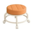 thumbnail image 1 of Low Round Roller Seat Stool Movable Mini Stool 360 Degree Rotating Rolling Stool Low Height Rolling Stool Swivel Chair for Barber Fitness Orange, 1 of 8