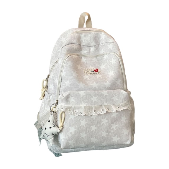 Low Saturation Polka Star Large Capacity Backpack for Travel School Casual Daypack