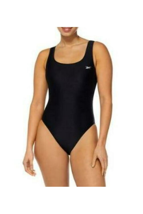 Low Scoop Back One-Piece Black Swimsuit for Women by Reebok S
