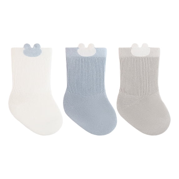 Low Socks for Girls Children's Fashion Bear Loose Mouth Middle Socks Ankle Support Socks Blue L