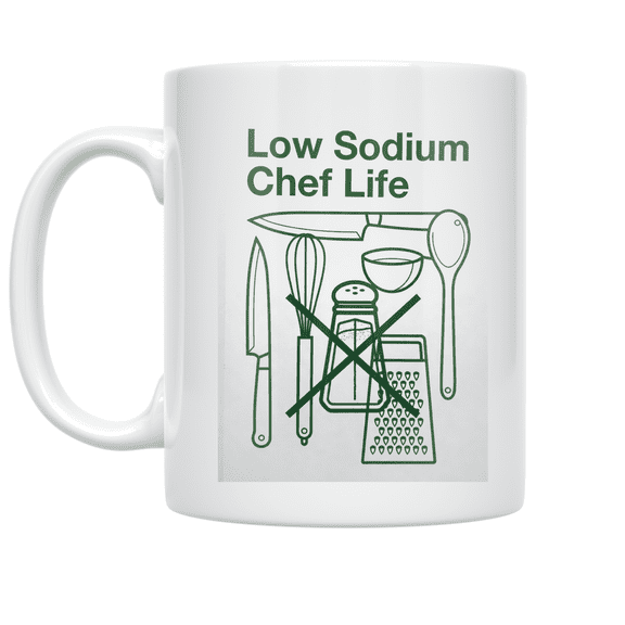 Low Sodium Chef Life Design - Health-Conscious Cook - 11 oz Ceramic Coffee Mug