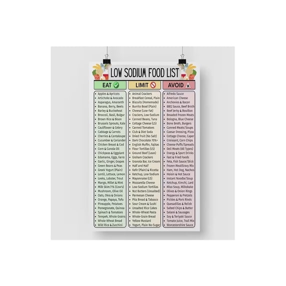 Low Sodium Food List Low Salt Meal Plan for High Blood Pressure ...