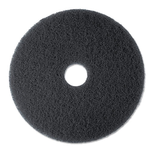 Low-Speed High Productivity Floor Pads 7300, 19" Diameter, Black, 5/carton | Bundle of 2
