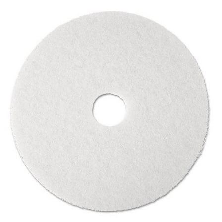 Low-Speed Super Polishing Floor Pads 4100, 20" Diameter, White, 5/carton | Bundle of 2 Cartons