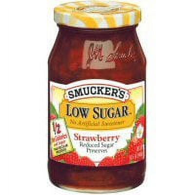 Smuckers Reduced Sugar, Strawberry Preserves, Low Sugar, 15.5oz (12 Pack)