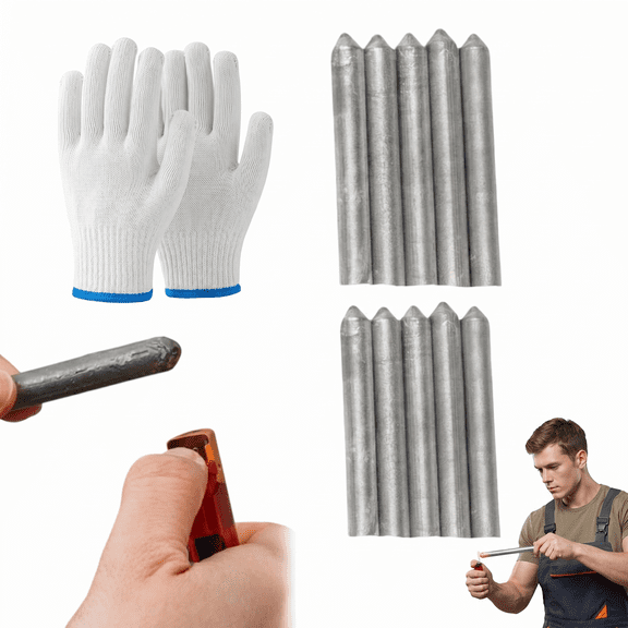 Low Temperature Aluminum Welding Rods, Universal Lighter Melt Welding Sticks, Powder Cored Brazing Rods for All Metal Repair, Automotive, Plumbing, DIY Welding Projects(10pcs)