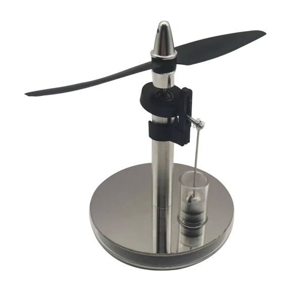 Low Temperature Stirling Engine Model, Two-Blade Propeller Swashplate Heat Engine, Mini Cup Lid Hot Water Powered Desktop Science Model, Handcrafted Educational Physics Experiment Gift for Adults