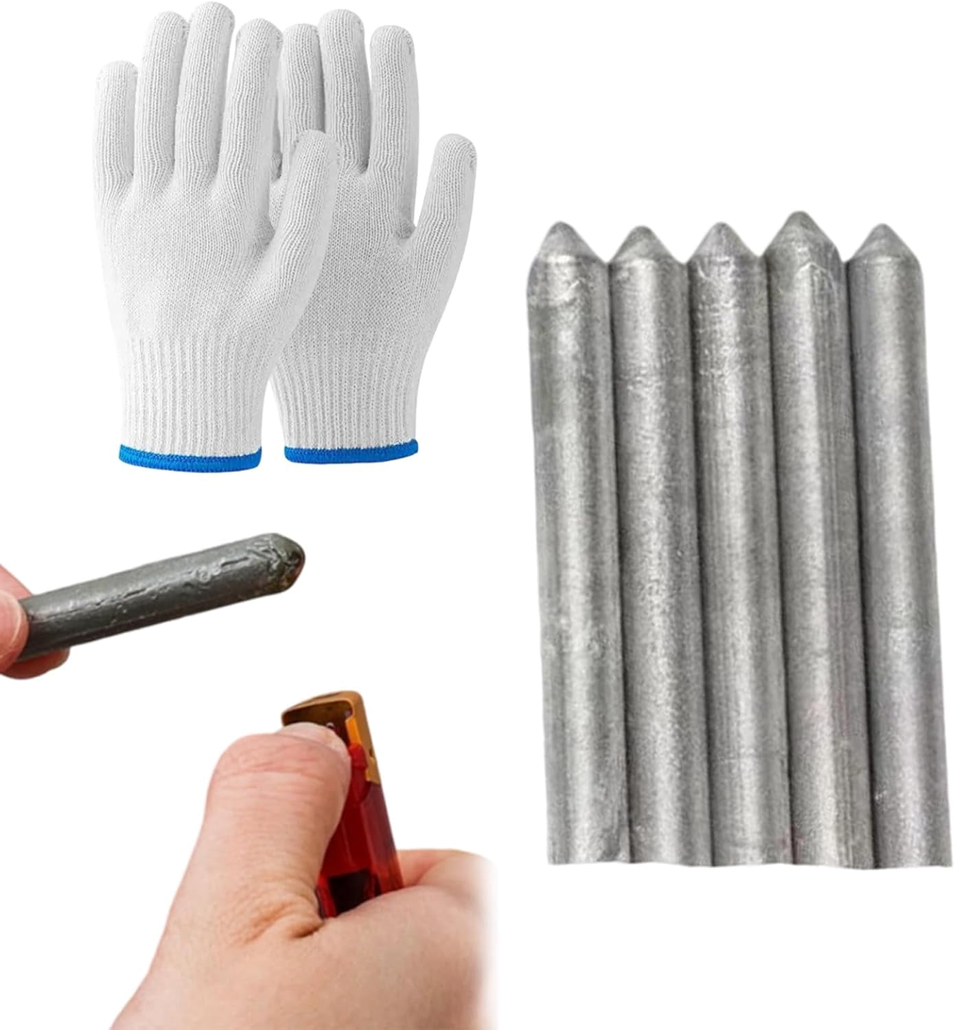 Low-Temperature Universal Welding Rods – 6-Pack, Melt With A Lighter, Works On Stainless Steel, Iron, Aluminum & More (24 Rods Total)