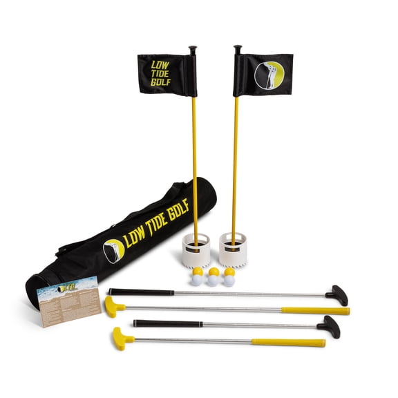 Low Tide Beach Golf Set Family Edition with 2 Kids Putters Portable Golf Club Set for Sand Play Fun Outdoor Game for Adults & Kids Easy to Carry, Lightweight & Durable