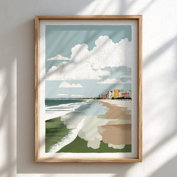 Low Tide Minimalist Coastal Landscape Calm Ocean Art, Unframed Poster