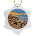 thumbnail image 1 of 3drose, Low Tide on Duck Harbor Beach in Wellfleet, Massachusetts, 3 inch Snowflake Porcelain Ornament, 1 of 7